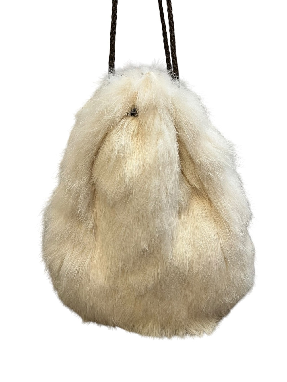 Artisan made Drawstring fur pouch - festival, cosplay, renaissance faire